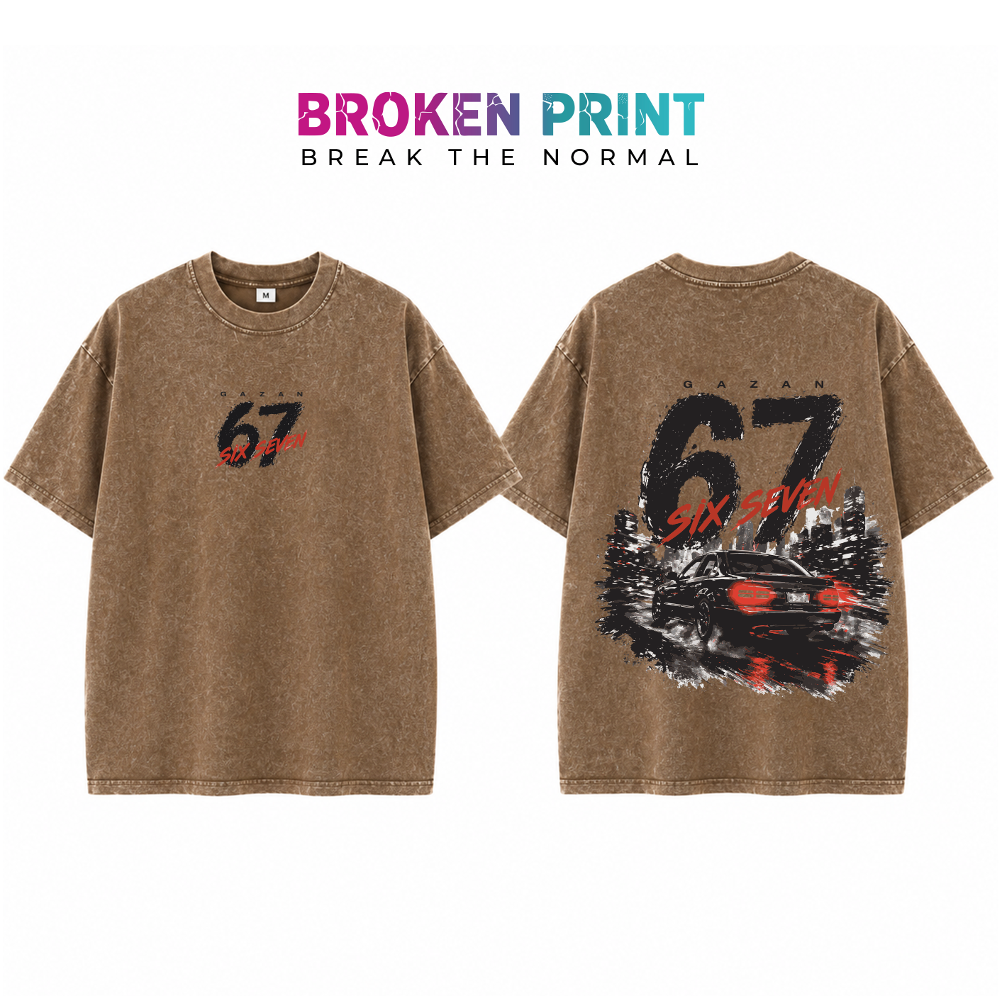 67 Six Seven Washed Tee  Premium Cotton