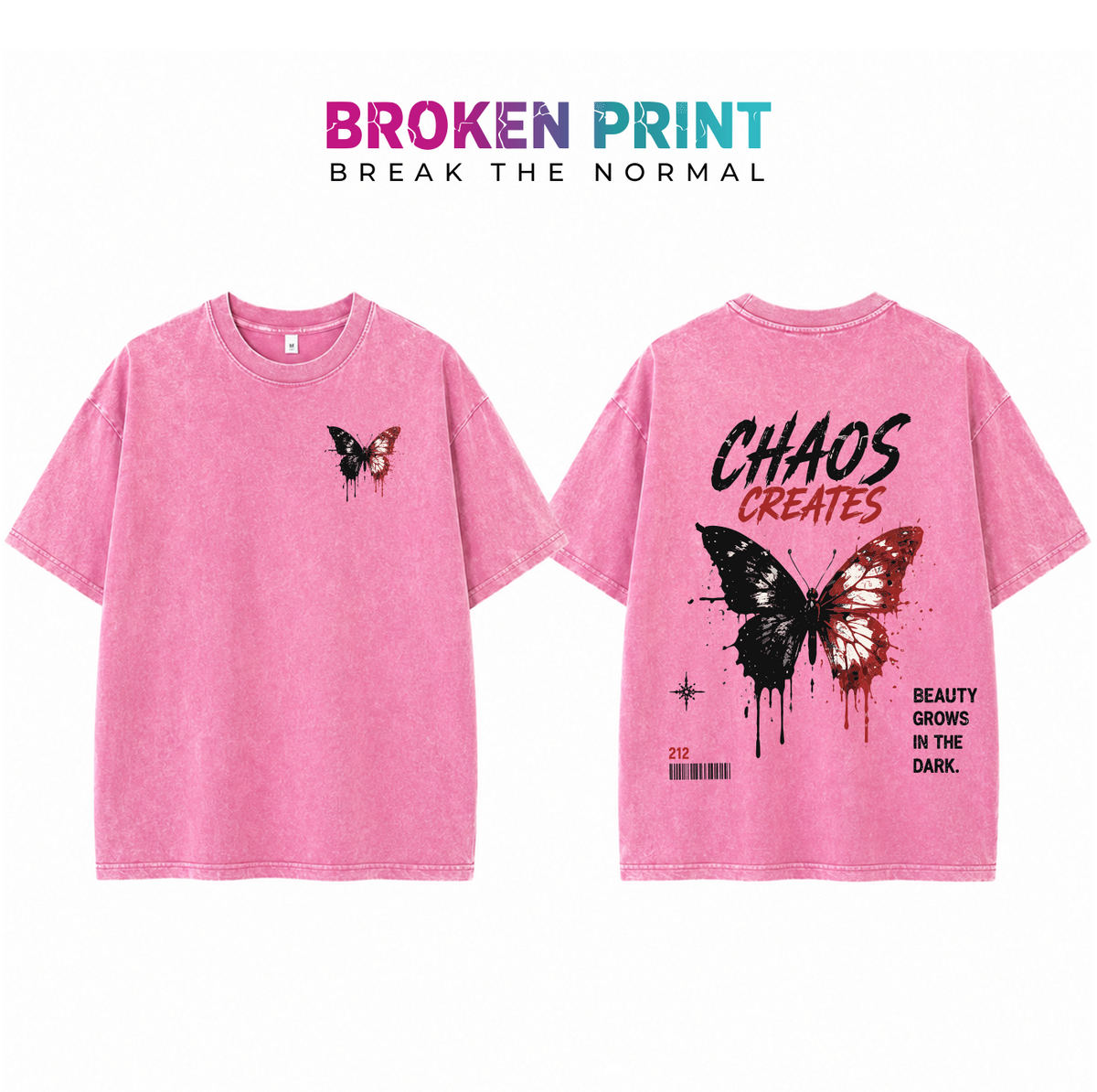 Chaos Creates Oversized T-Shirt – Broken Print